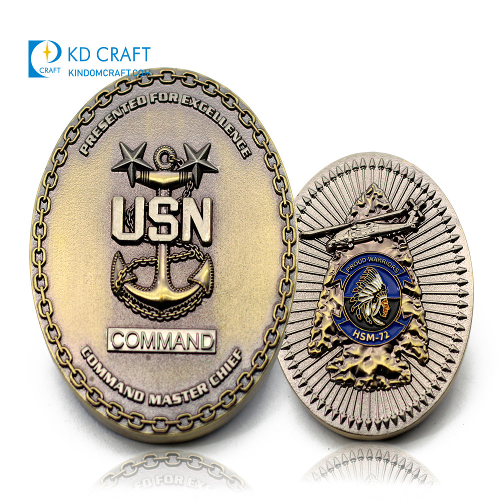 Metal 3D enamel navy military personalized logo custom challenge coin