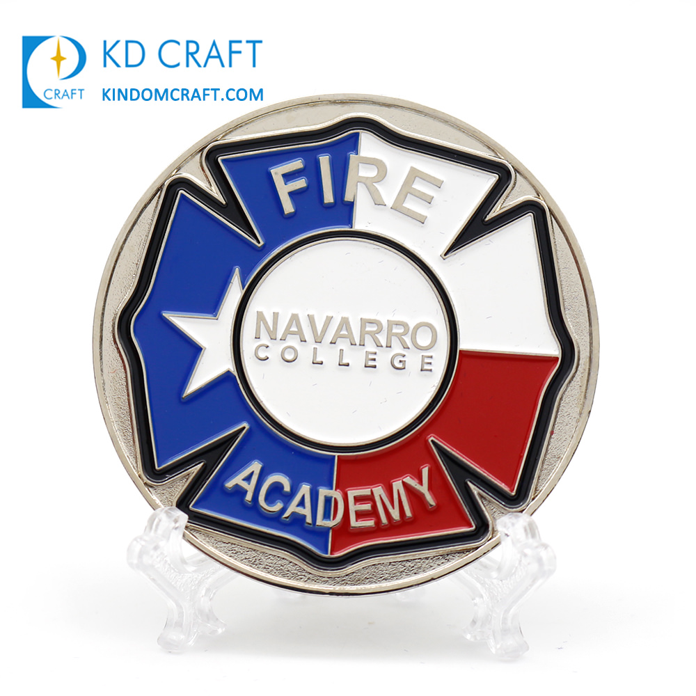 High quality custom metal fire department firefighter challenge coin