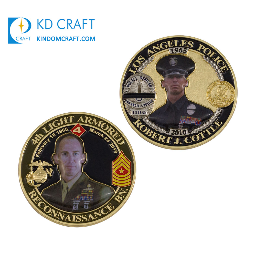 Custom soft enamel Police Army Chief Challenge Coin