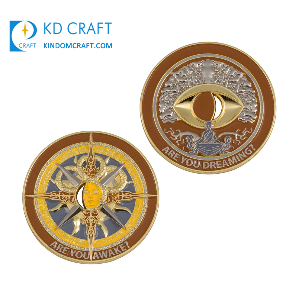 Custom coin metal brass plated 3d enamel religious challenge coin