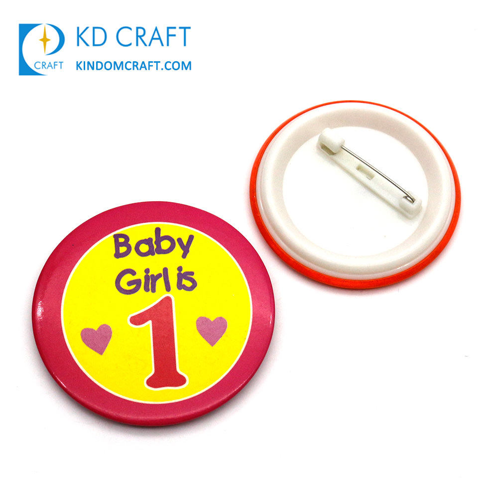 custom metal tin tinplate badge cute baby gift button badge with epoxy