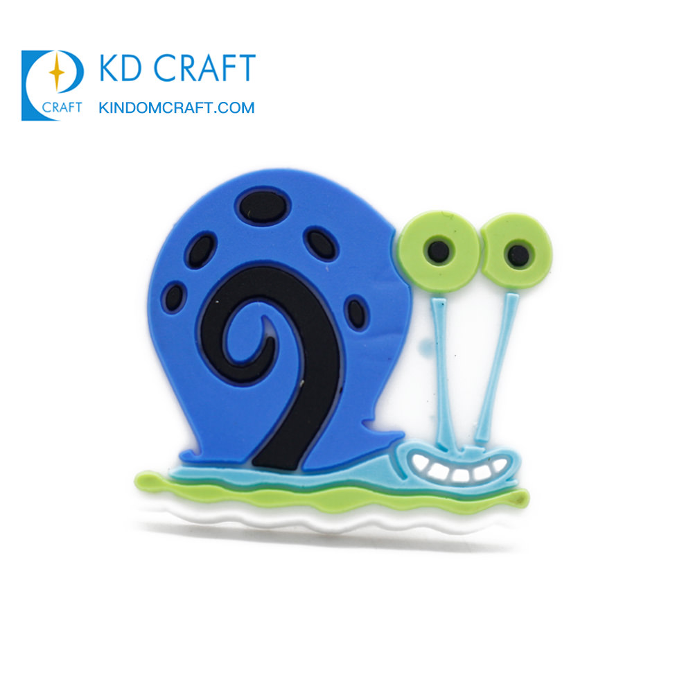 Custom logo Rubber Patch 3D snail animal PVC Badge