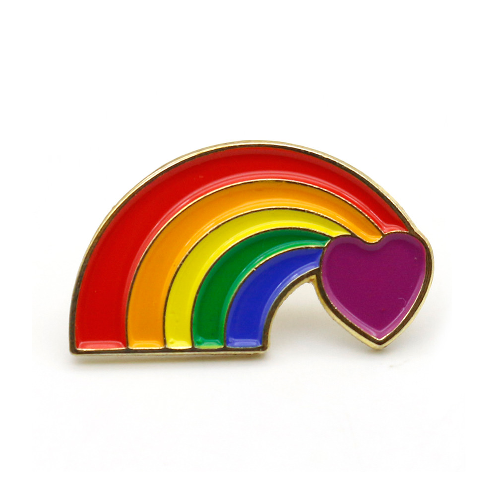 Custom enamel pin cute lesbian gay pride lgbt love rainbow lapel pin badge