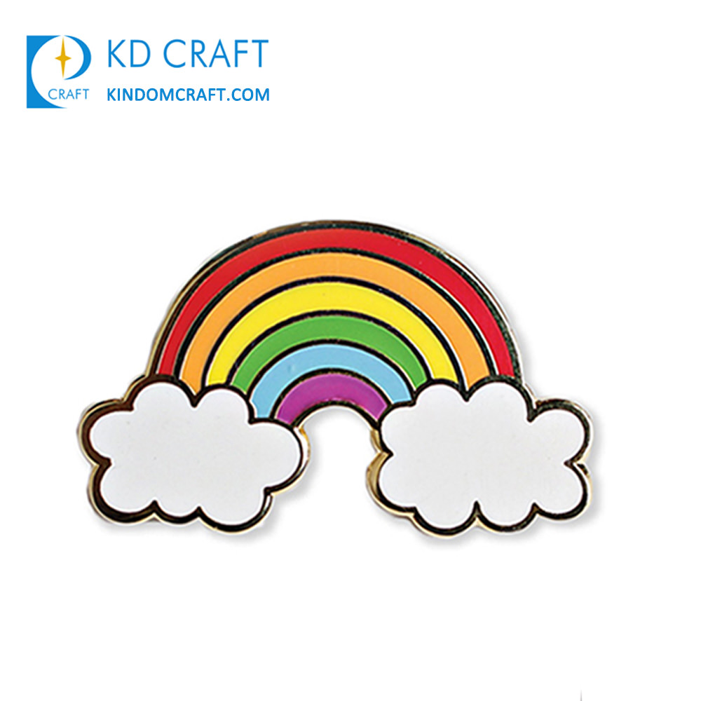 Custom cute lesbian gay pride lgbt rainbow cloud lapel pin badge