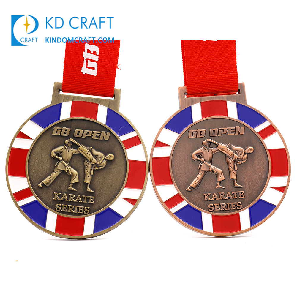 Custom metal medal die casting karate fighting medal