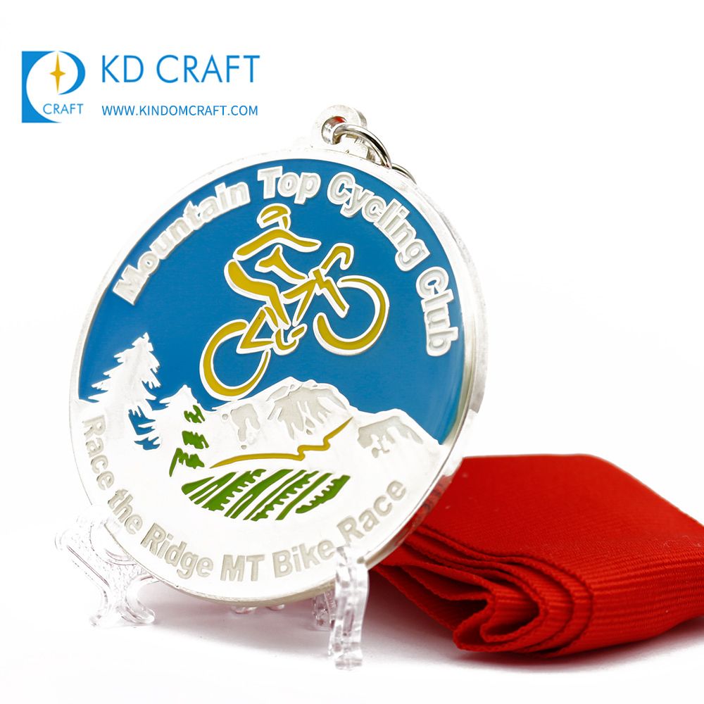 Custom metal medal soft enamel bicycle riding cycling medal
