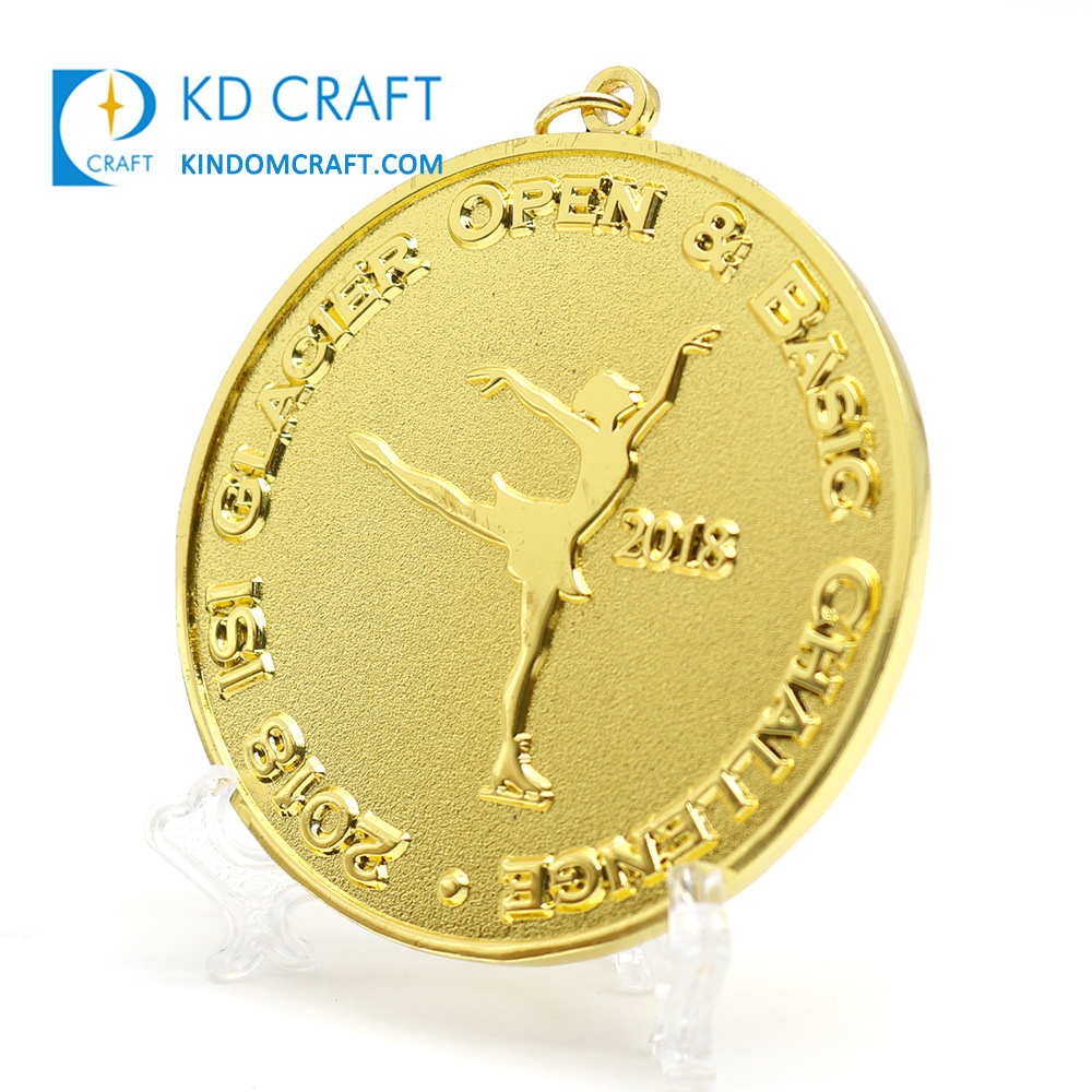 Custom metal medal gold plated die casting golden dance medal