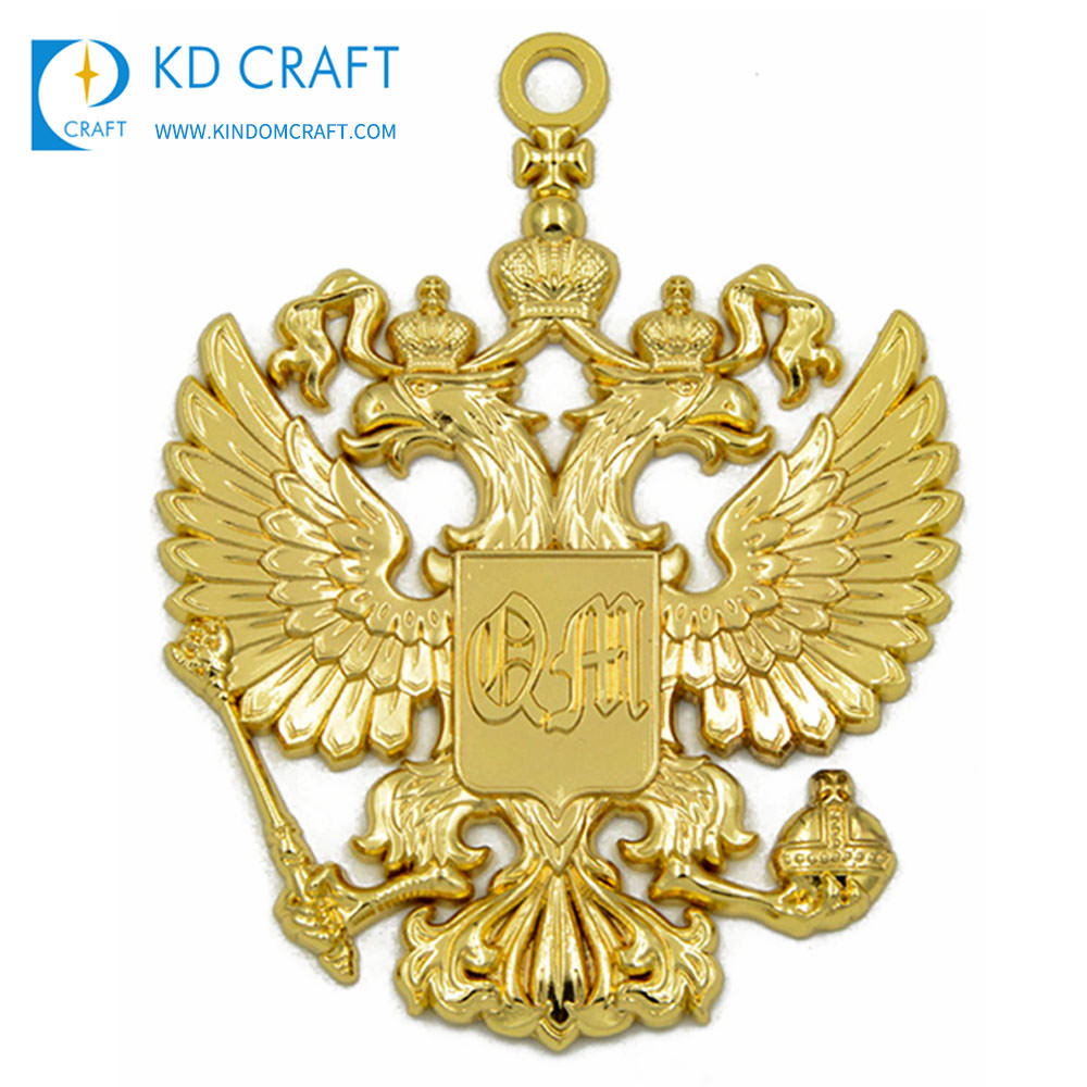 Custom metal 3D shaped medal gold plated religious medal