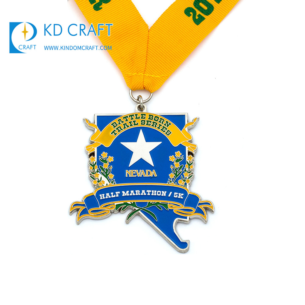Custom metal medal hard enamel marathon customized 5K running medal