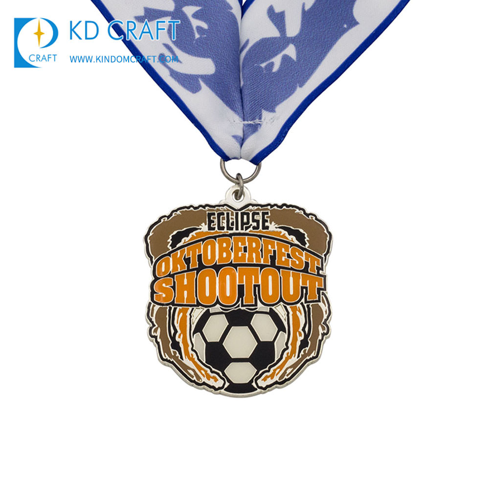 Custom metal medal hard enamel sports soccer ball medal