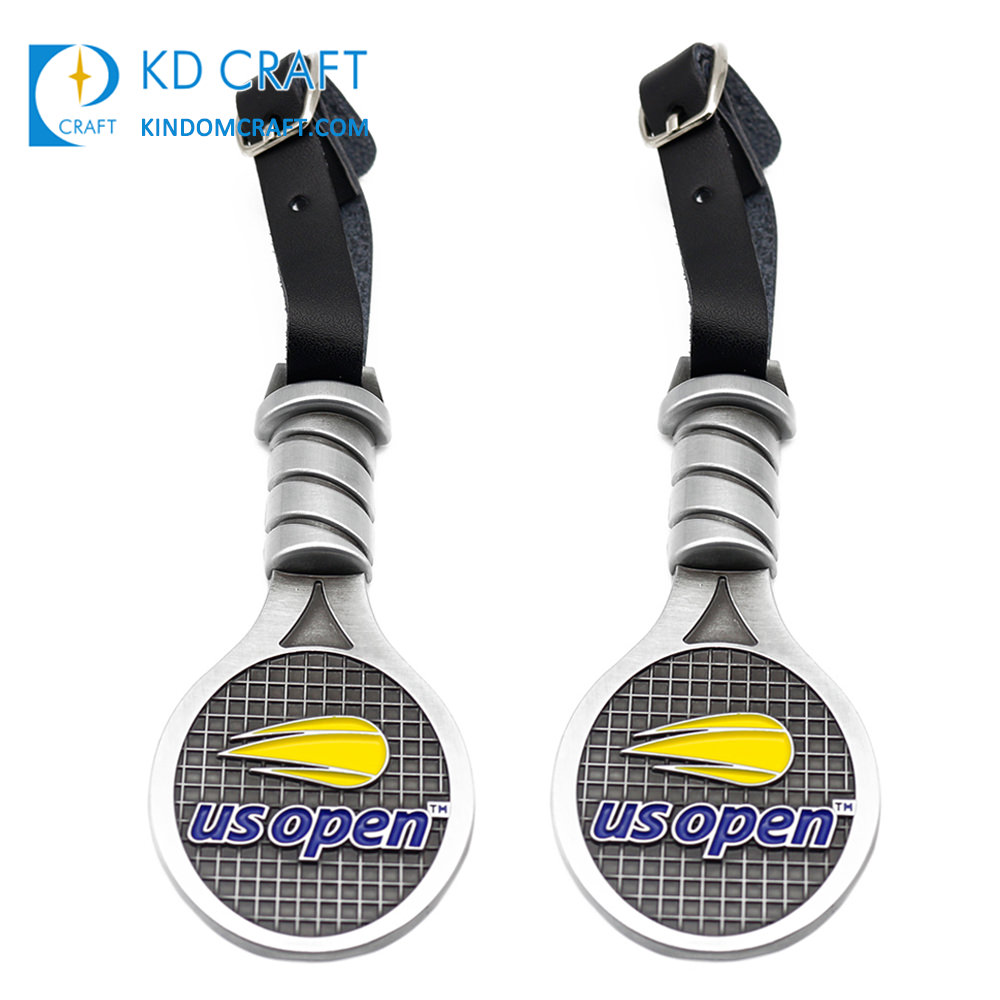 Custom metal medal silver plated soft enamel sports tennis medal