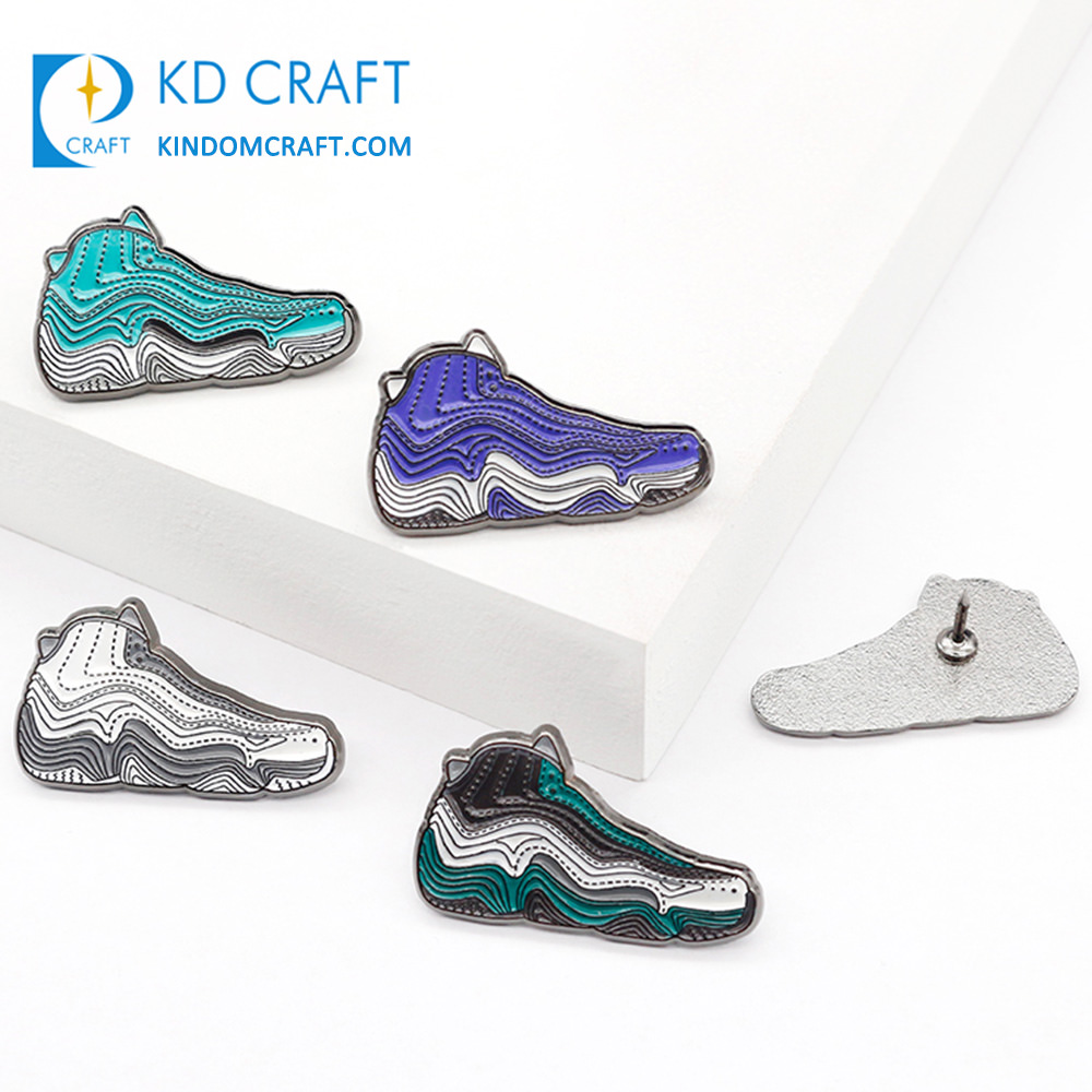 Custom Lapel Pin Badge metal sports basketball sneakers enamel pin
