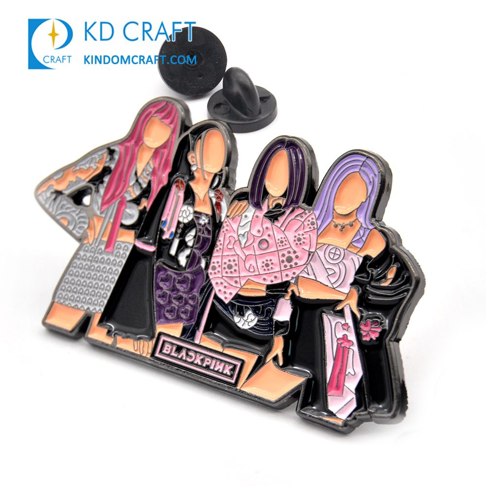 Custom Lapel Pin Badge metal kpop black pink enamel pin